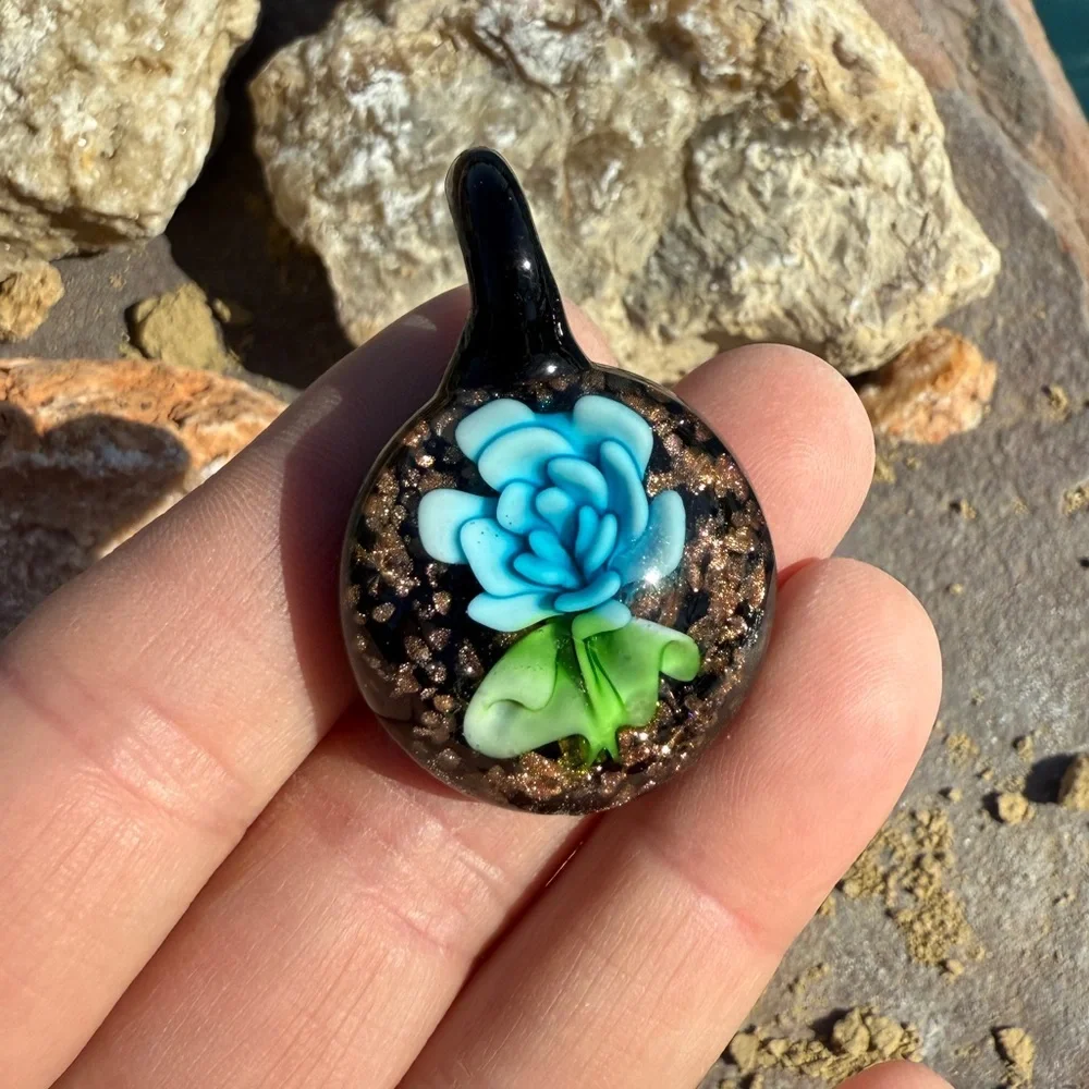 Vintage Authentic Murano Italian Hand Blown Lamp Work Glass Pendant